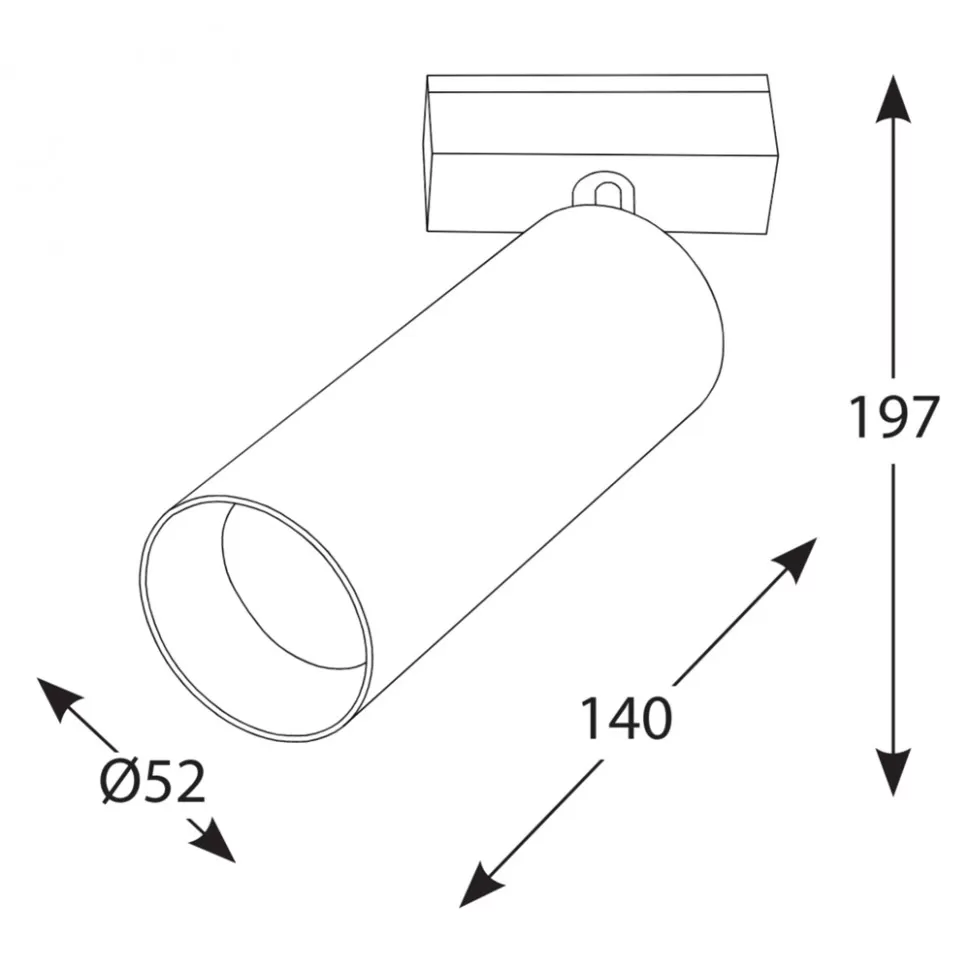 картинка Трековые светильники Светильник трековый LTX IN_LINE TUB M A 140, D52mm, H140mm, LED 19W, 4000К, черный (06.0514.19.940.BK)
