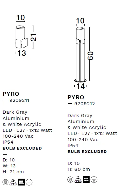 картинка Уличные столбики Уличный столбик NOVA LUCE Pyro 9209212