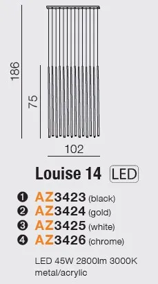 картинка Современные подвесные светильники Подвесной светильник AZZARDO Louise 14 AZ3423