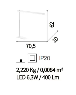 картинка Современные настольные лампы Настольная лампа Ideal Lux Gru 147642 TL1 Bianco    