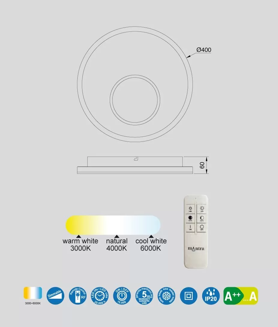 картинка Круглые Светильник потолочный Mantra Krater 6456 dimmer