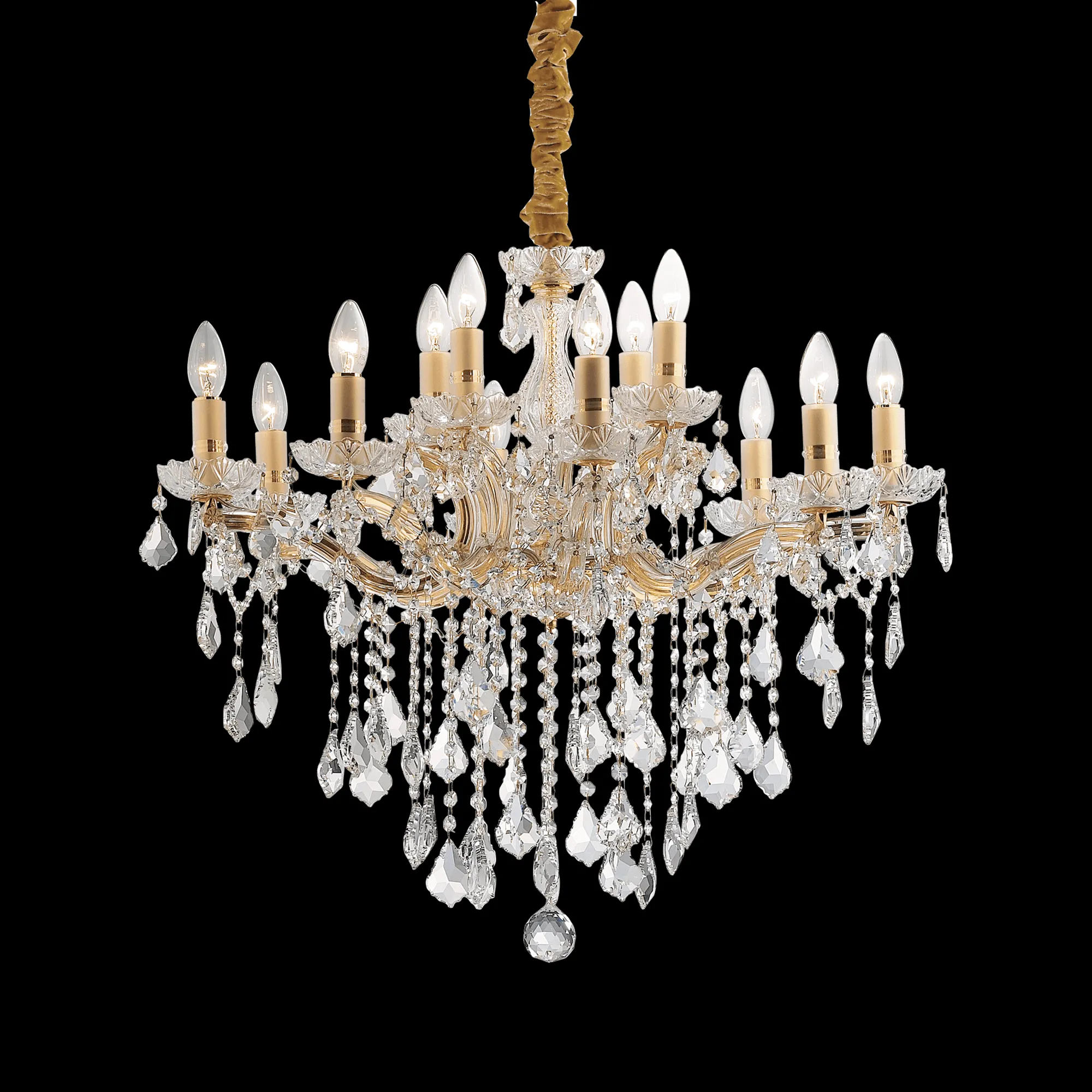 картинка Хрустальные люстры Люстра Ideal Lux FLORIAN SP12 ORO 035611