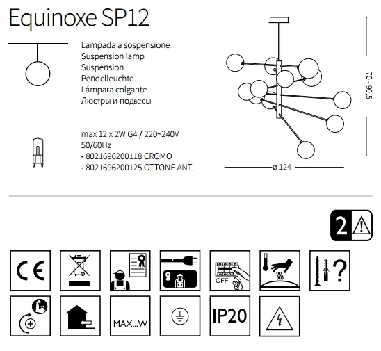 картинка Современные люстры Люстра Ideal Lux Equinoxe 200118 SP12 Cromo