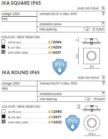 картинка Уличные точечные светильники Врезной светильник AZZARDO Ika round IP65 AZ3017
