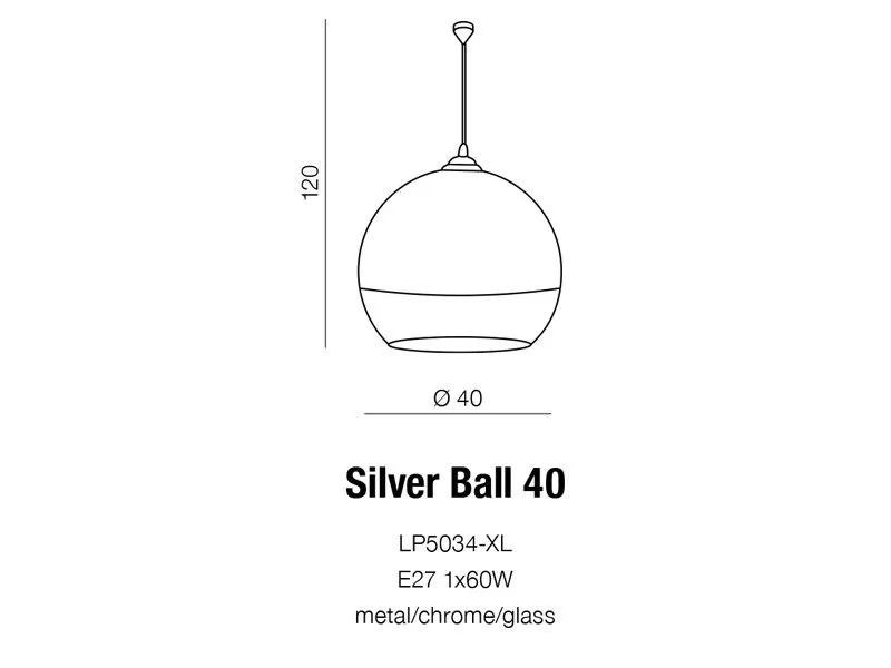 картинка Современные подвесные светильники Подвес Azzardo Silver Ball AZ0734