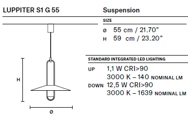 картинка Современные подвесные светильники Подвесной светильник MASIERO LUPPITER S1 G 55