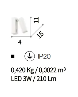 картинка Светодиодные бра Бра Ideal Lux Page 142241 AP1 Square Nero 