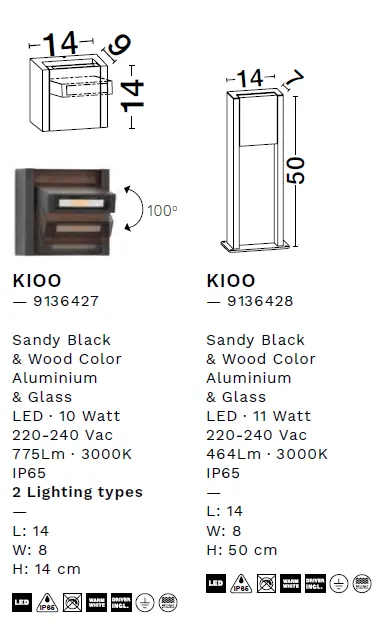 картинка Уличные настенные светильники Бра NOVA LUCE Kioo 9136427