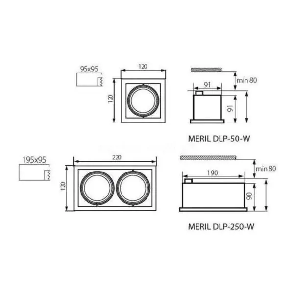 картинка Врезные Врезной светильник MERIL DLP-50-W Kanlux 26480