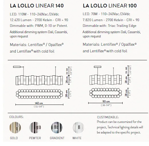 картинка Линейные подвесные светильники Подвесной линейный светильник SLAMP La lollo linear 100 LALSXXLPWT01T00NMTEU