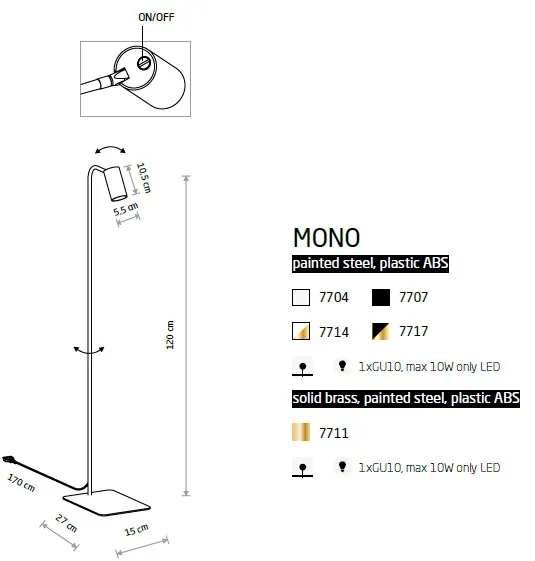 картинка Современные торшеры Торшер Nowodvorski Mono 7717