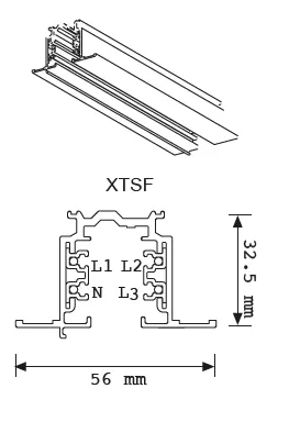 картинка Шинопроводы, треки и комплектующие для трек систем Шинопровод трековый врезной Mantra XTSF42003